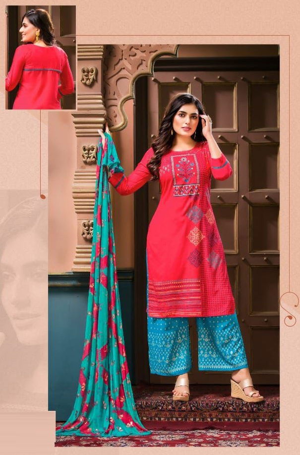 Kinti Pyramid Ethnic Wear Rayon Printed Ready Made Collection